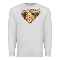 Dove Grey scottish cow Premium Sweatshirt - NancyCooperArtShop