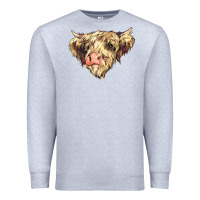 Heather Grey scottish cow Premium Sweatshirt - NancyCooperArtShop