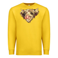 Lemon scottish cow Premium Sweatshirt - NancyCooperArtShop