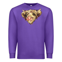 Purple scottish cow Premium Sweatshirt - NancyCooperArtShop
