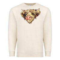Sandshell scottish cow Premium Sweatshirt - NancyCooperArtShop