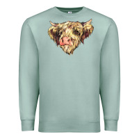 Seafoam scottish cow Premium Sweatshirt - NancyCooperArtShop