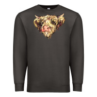Smoke scottish cow Premium Sweatshirt - NancyCooperArtShop