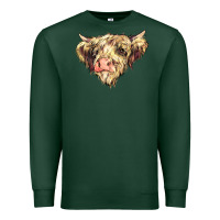 Sports Green scottish cow Premium Sweatshirt - NancyCooperArtShop