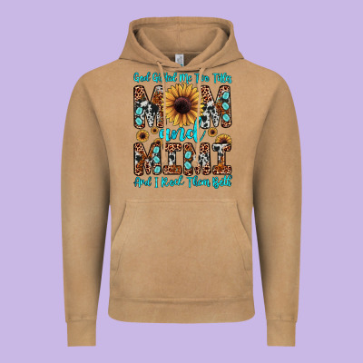 God Gifted Me Two Titles Mom And Mimi  And I Rock Them Both Vintage Hoodie Designed By Jahusdesignshop