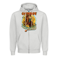 Dove Grey cowboy take me away Zipper Hoodie - NancyCooperArtShop