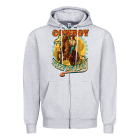 Heather Grey cowboy take me away Zipper Hoodie - NancyCooperArtShop