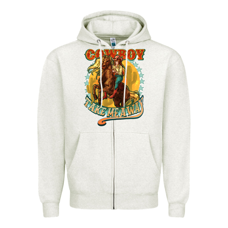 Cowboy Take Me Away Zipper Hoodie by NancyCooperArtShop | Teevron
