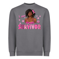Storm I Am a Survivor Breast Cancer with Afro Woman Heavyweight Sweatshirt - texasbilliewilder