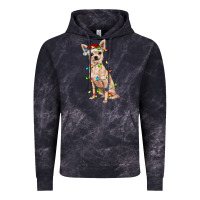 Cloud Black Chihuahua with christmas lights Vintage Hoodie - RanaPortraitStore