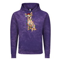 Cloud Purple Chihuahua with christmas lights Vintage Hoodie - RanaPortraitStore