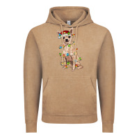 Vintage Coffee Chihuahua with christmas lights Vintage Hoodie - RanaPortraitStore