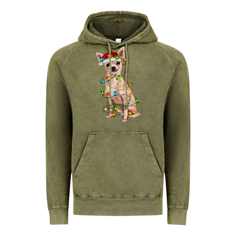Chihuahua With Christmas Lights Vintage Hoodie by RanaPortraitStore | Teevron