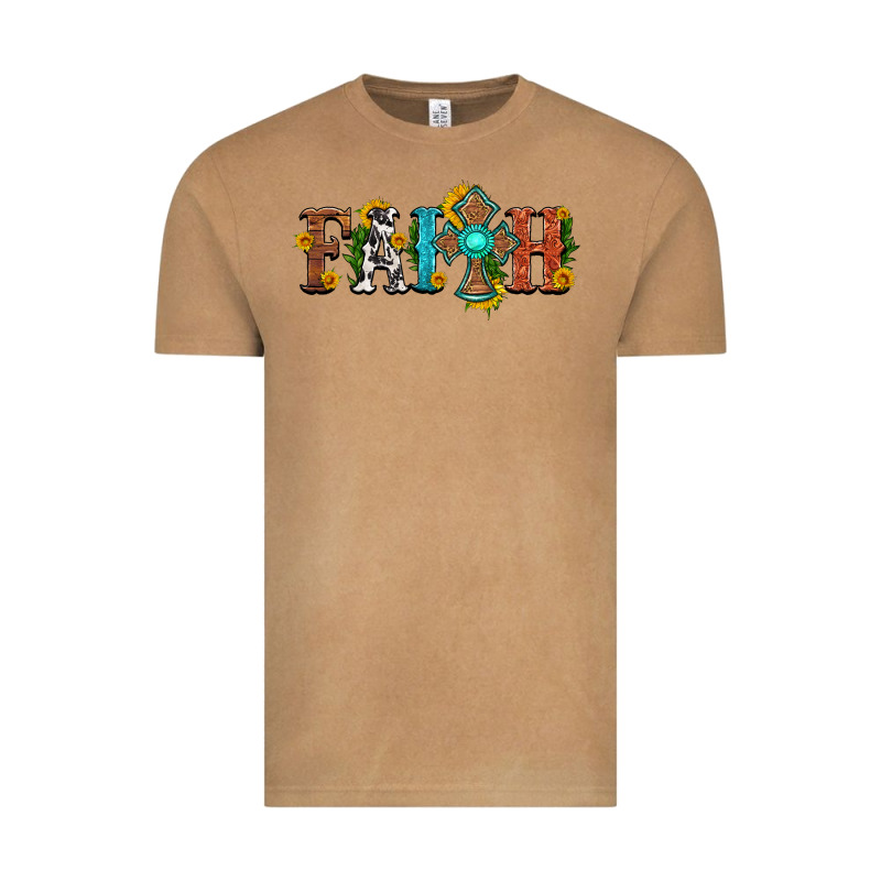 Faith With Cross And Sunflower Vintage Tee by HRA Design Shop | Teevron