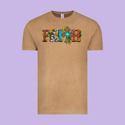Faith With Cross And Sunflower Vintage Tee Designed By Hra Design Shop