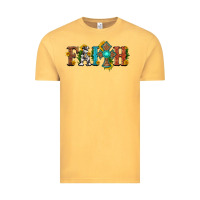 Vintage Mustard faith with cross and sunflower Vintage Tee - HRA Design Shop