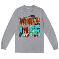 Heather Grey miner life Long Sleeve Tee - AdoDesignShop