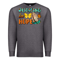 Charcoal Heather rejoicing in hope Premium Sweatshirt - NancyCooperArtShop