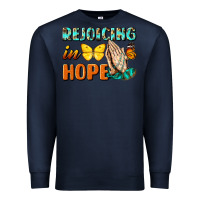 Navy rejoicing in hope Premium Sweatshirt - NancyCooperArtShop