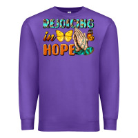 Purple rejoicing in hope Premium Sweatshirt - NancyCooperArtShop