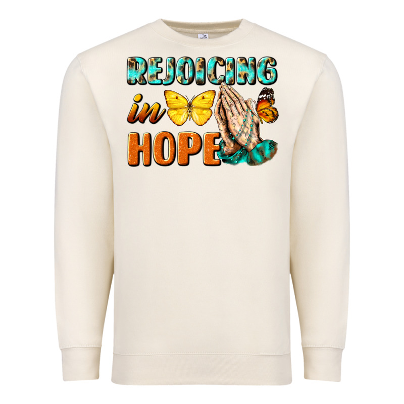 Rejoicing In Hope Premium Sweatshirt by NancyCooperArtShop | Teevron