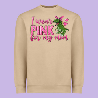 I Wear Pink For My Mom Heavyweight Sweatshirt Designed By Texasbilliewilder