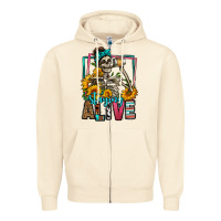 Sandshell staying alive coffee drinking skeleton Zipper Hoodie - Jasminsmagicworld