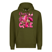 Army Green cheer for the cure breast cancer Premium Hoodie - LillyAllenDesigns