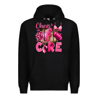 Black cheer for the cure breast cancer Premium Hoodie - LillyAllenDesigns