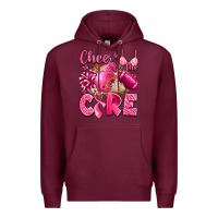 Burgundy cheer for the cure breast cancer Premium Hoodie - LillyAllenDesigns