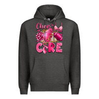 Charcoal Heather cheer for the cure breast cancer Premium Hoodie - LillyAllenDesigns