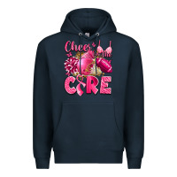 Navy cheer for the cure breast cancer Premium Hoodie - LillyAllenDesigns