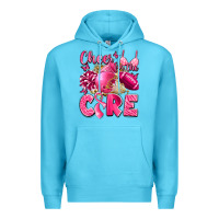 Ocean Blue cheer for the cure breast cancer Premium Hoodie - LillyAllenDesigns