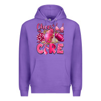 Purple cheer for the cure breast cancer Premium Hoodie - LillyAllenDesigns