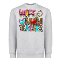 Heather Grey wife mom teacher Heavyweight Sweatshirt - Zillion Design Studio