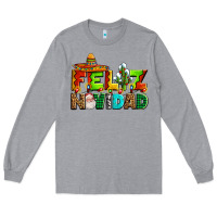 Heather Grey feliz navidad sombrero Long Sleeve Tee - AdoDesignShop