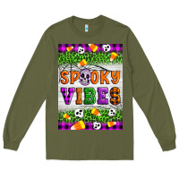 Army Green Halloween Spooky Vibes Long Sleeve Tee - Artiststas