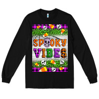 Black Halloween Spooky Vibes Long Sleeve Tee - Artiststas