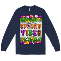 Navy Halloween Spooky Vibes Long Sleeve Tee - Artiststas