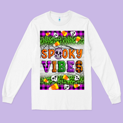 Halloween Spooky Vibes Long Sleeve Tee Designed By Artiststas