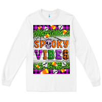 White Halloween Spooky Vibes Long Sleeve Tee - Artiststas