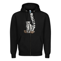 Black Ringtail Cat Zipper Hoodie - LillyAllenDesigns