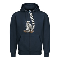 Navy Ringtail Cat Zipper Hoodie - LillyAllenDesigns