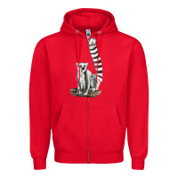 Red Ringtail Cat Zipper Hoodie - LillyAllenDesigns