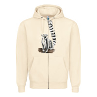 Sandshell Ringtail Cat Zipper Hoodie - LillyAllenDesigns