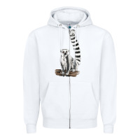 White Ringtail Cat Zipper Hoodie - LillyAllenDesigns