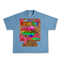 Pebble Blue lgbtq kiss me  can cooler Urban Heavy Tee - HRA Design Shop