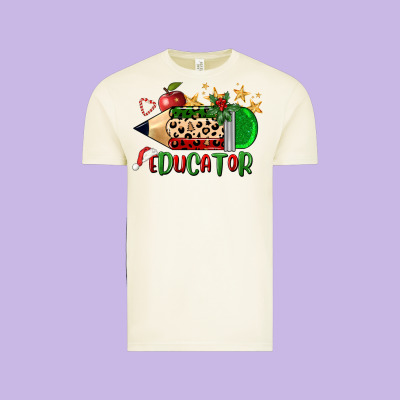 Christmas Educator Pencil Vintage Tee Designed By Fadigitalartstudio