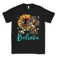 Black believe leopard cross sunflower butterfly Classic Tee - JahusDesignShop