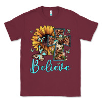 Burgundy believe leopard cross sunflower butterfly Classic Tee - JahusDesignShop